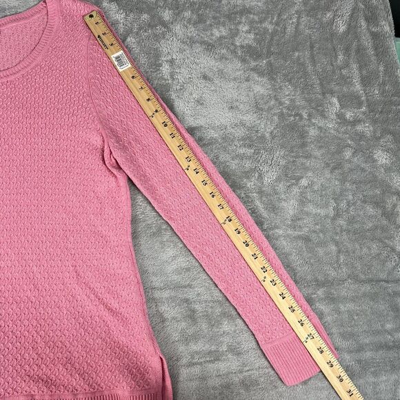 Talbots Sweater Womens‎ XL Pink Lambswool Blend Open Knit Long Sleeve - Picture 4 of 7